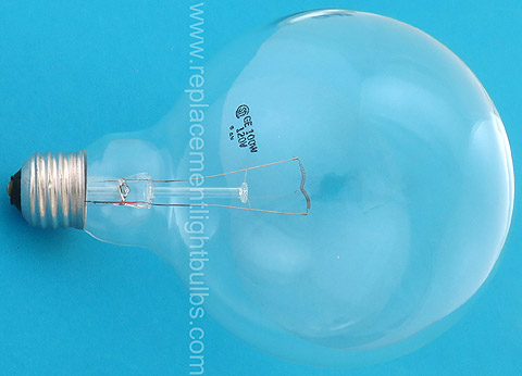 GE 100G40 100W 120V G40 Clear Globe Glass E26 Medium Screw Base Light Bulb