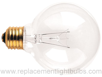 40G25/CL 40W 130V E26 Medium Screw G25 Clear Globe Replacement Light Bulb