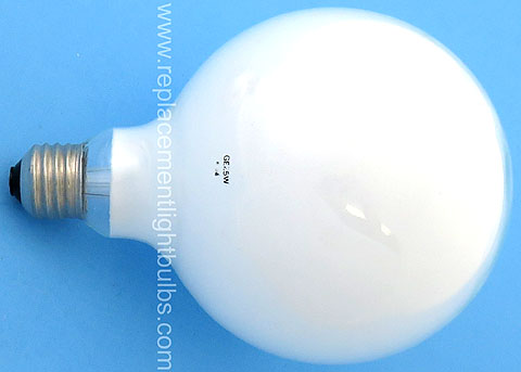 GE 25G40/W 25W 120V G40 White Globe Glass E26 Medium Screw Base Light Bulb