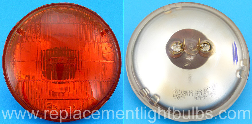 4001A 12V 50W 4001 Amber Sealed Beam Lamp