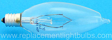 Sylvania 40B10C/DL 40W 120V B10 Clear Glass Candelabra Screw Light Bulb
