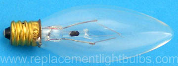 40CTC/25/2 120V 40W B10 Clear Glass Candelabra Screw Base Light Bulb