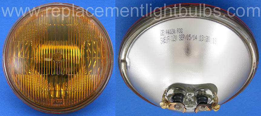 GE 4412A 12V 35W Amber Fog Sealed Beam Lamp