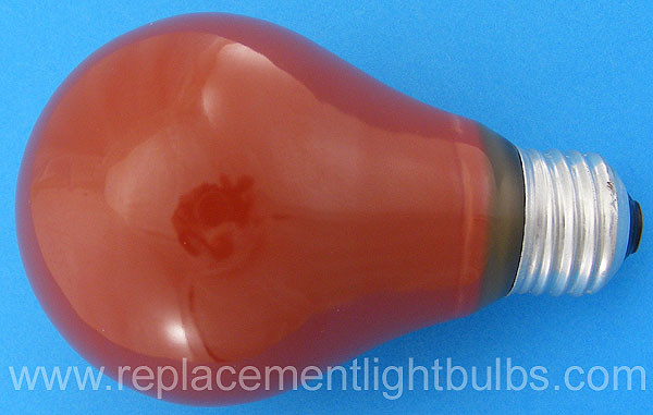 GE 60A21/R 120V 60W E26 Medium Screw Base A21 Ceramic Red light bulb replacement lamp