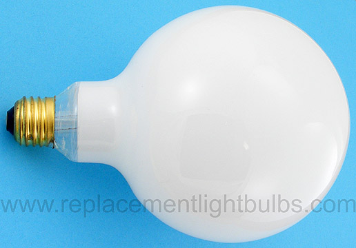 60G40/W-130V White Frosted 60W Globe Lamp, Replacement Light Bulb