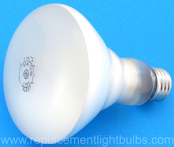 GE 65BR30/FL/2YR 120V 65W Indoor Flood Reflector Light Bulb, Replacement Lamp