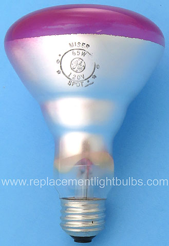 GE 65R30/SP/HP 120V 65W Hot Pink Watt Miser Spot Reflector Light Bulb