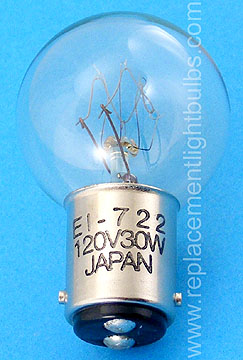 EI-722 120V 30W Lamp, Replacement Light Bulb