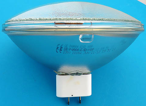 GE EXD Q1MPAR64 CP61 VNSP 230V 1000W PAR64 Studio Narrow Spot Sealed Beam Lamp