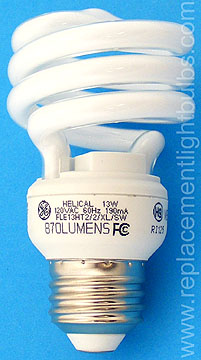 GE FLE13HT2/2/XL/SW 120VAC 13W 2700K Spiral Helical Lamp Light Bulb