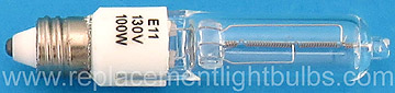 JD130V-100W/E11 Q100CL/MC 130V 100W Miniature Candelabra Screw Light Bulb