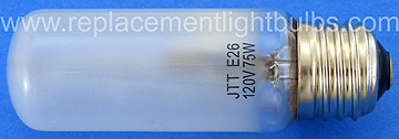JTT120V75W/F 120V 75W Outside Frost Lamp, Replacement Light Bulb