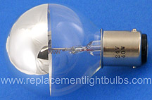 M-04020 24V 40W BA15d Top Half Silver Globe Lamp, Replacement Light Bulb