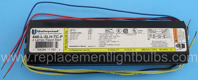 Universal 446-L-SLH-TC-P 2x F40T12 F10T10 Fluorescent Lamp Electronic Ballast