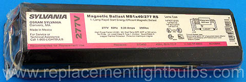 Sylvania MB1x40/277 RS 277V 1X F40T12 F40T12/SS F30T12 F30T12/SS Fluorescent Lamp Ballast