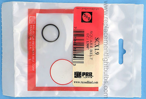 PRB SCX1.9 1.9 Inch IC .0385 Inch Wide Square Rubber Replacement Projector Belt