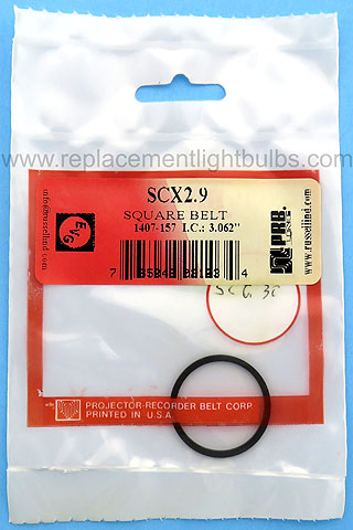 PRB SCX2.9 3.062 Inch IC .0625 Inch Wide Square Rubber Replacement Projector Belt