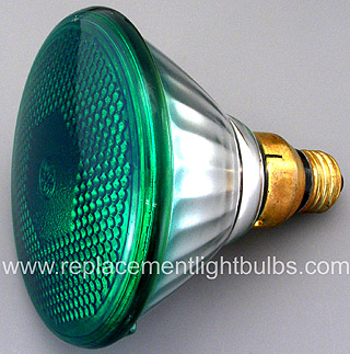 100PAR/G/85WM-120V 100W Green Reflector Flood Light Bulb, Replacement Lamp