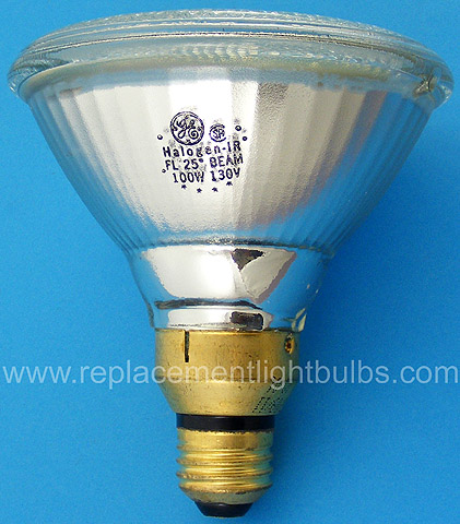 GE 100PAR/HIR/FL25 130V 100W FL 25° Flood Beam Halogen IR Light Bulb Replacement Lamp