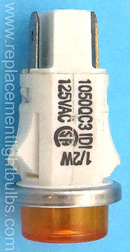 1050QC3 IDI SR 125VAC 1/2W Amber Yellow Panel Mount Indicator Light Bulb