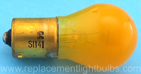 Sylvania 1141A 12V 1.6A 21CP BA15s S-8 1141 Amber Light Bulb Automotive Lamp