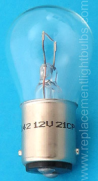 1142 12V 21CP BA15d S-8 Clear Light Bulb Automotive Lamp