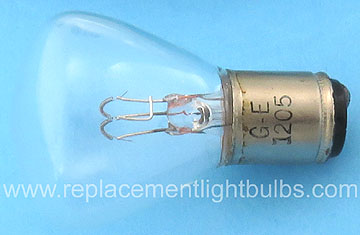 GE 1205 27.5V SX15d RP11 Double Contact Dual Filament Light Bulb