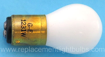 GE 1231W 1231 White 28V .75A S-8 BA15d Special Service Light Bulb