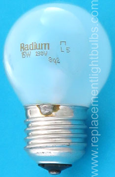 Radium 15G45 230V 15W G45 E27 Frosted Globe Light Bulb