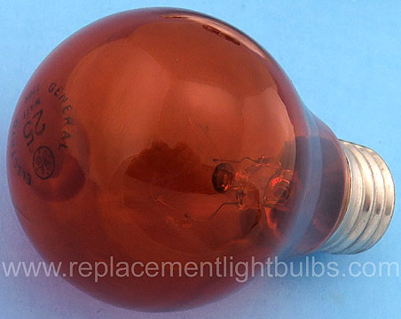 GE 25A/TO 120V 25W Transparent Orange Light Bulb