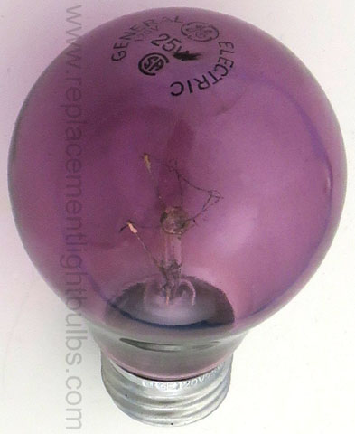 GE 25A/TP 120V 25W Transparent Purple Light Bulb