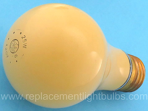 GE 25A/Y 120V 25W Yellow Light Bulb
