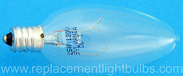 Sylvania 25B10C/DL 25W 120V B10 Clear Glass Candelabra Screw Light Bulb