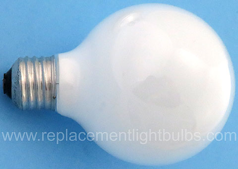 GE 25G25/W 25W 120V E26 Medium Screw G25 White Light Bulb