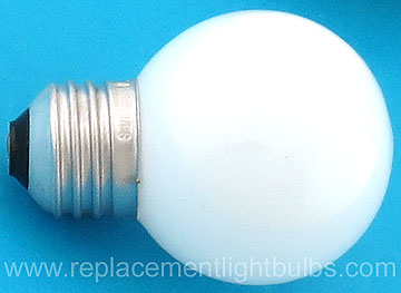 GE 25GM/W 120V 25W G16.5 White Globe Light Bulb