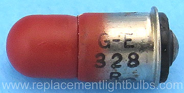 GE 328R 328 Red 6V .2A 200mA Midget Flanged Light Bulb