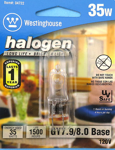 Westinghouse 35T4Q/GY8/120V GY7.9 35W Light Bulb Lamp