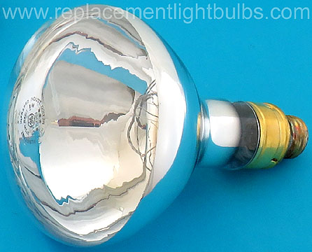 GE 375R40/1 375W 115V Infrared Indust Clear Reflector Heat Lamp Replacement Light Bulb