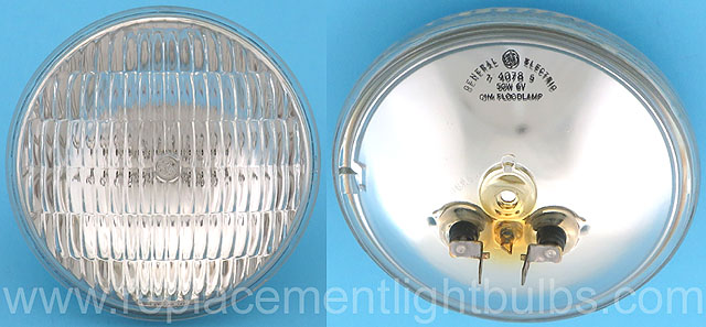 GE 4078 6V 50W PAR46 CIM Flood Light Bulb Sealed Beam Lamp