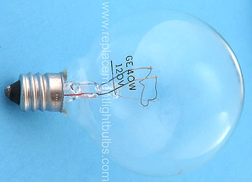 GE 40GC/L 40W 120V E12 Candelabra Screw Clear Globe Light Bulb