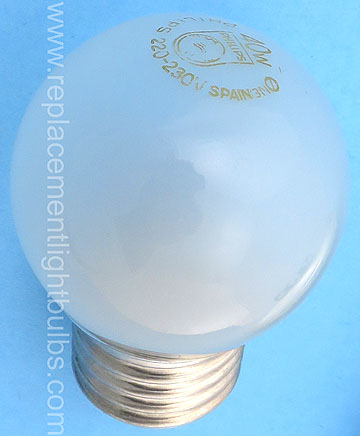 Philips 40P45 40W 220-230V Frosted Globe Light Bulb