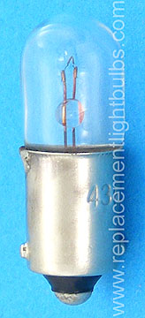43 2.5V .5A BA9s Miniature Bayonet Replacment Light Bulb