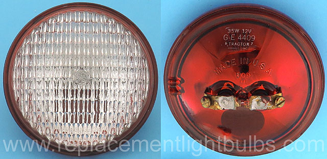 GE 4409 12V 35W PAR36 Red Back Sealed Beam Tractor Lamp