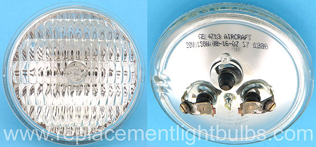GE 4713 28V 150W Aircraft Logo Sealed Beam Light Bulb Replacement Lamp