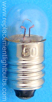 50 7.5V .22A G3.5 E10 Miniature Screw Light Bulb