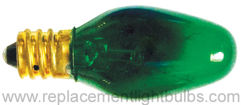 Bulbrite 5C7TG 5W 120V Transparent Green Replacement Light Bulb