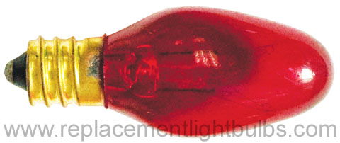 Bulbrite 5C7TR 5W 120V Transparent Red Replacement Light Bulb