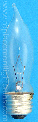 GE 60CAM/L 120V 60W Bent Tip Candle Clear Glass Medium Screw Base Light Bulb