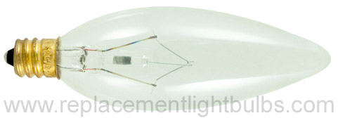 Bulbrite 120V 60W E12 Candelabra Screw Base B10 Clear Glass Lamp, Replacement Light Bulb