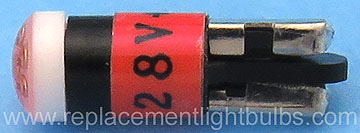 6WG-R-28 28VDC 28V Red Sub-Miniature Wedge LED Light Bulb